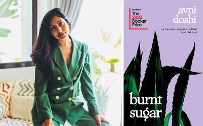 Photo of Avni Doshi and her debut novel Burnt Sugar