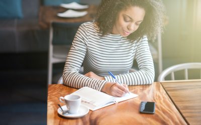 Photo of woman writing